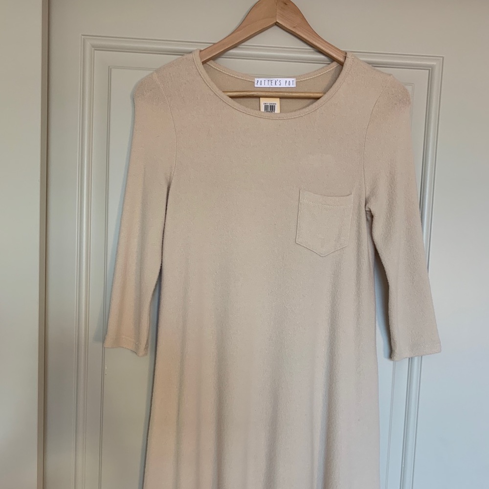 Cream 3/4th Sleeve Dress